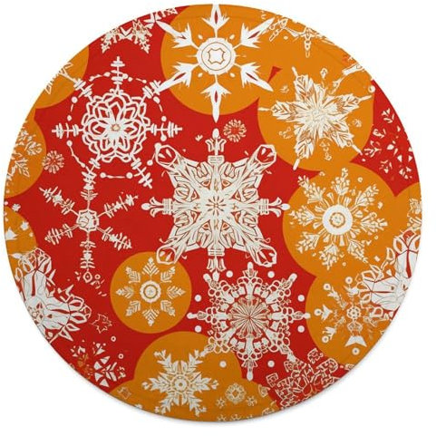 Rundes Strandtuch, Schneeflocken in verschiedenen Formen, bedruckte Reisedecke, personalisierte Decke, Yoga-Decke, Mikrofaser, Strandtuch, dicke Tischdecke, Unisex