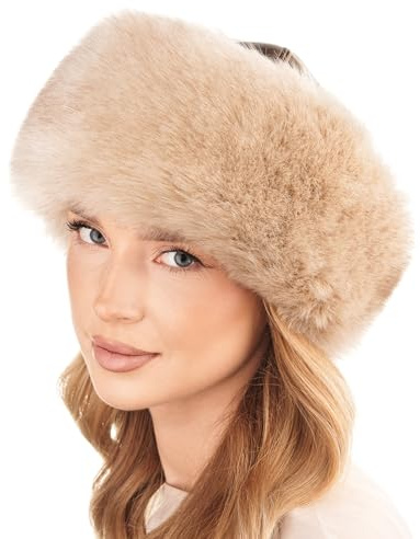 Futrzane Siberian Mütze mit Fellrand - Fellmütze Damen - Pelz und Leder Hut