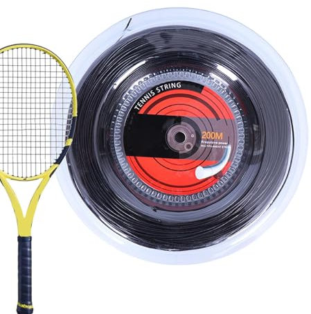Cuerda de raqueta de tenis de nailon, cuerda de raqueta de tenis, cuerda estable de 656 pies, cuerda de 16 g y 1,35 mm para jugadores junior y avanzados, mejora la experiencia de golpeo, accesorios de