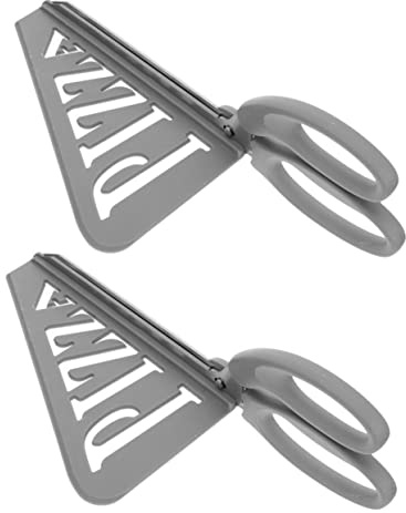 CIYODO 2 Pièces ciseaux à pizza cisailles robustes spatule pour four à pizza Ciseaux de cuisine pour pizza Couteau à pizza efficace cisaille de cuisine en acier inoxydable Plastique Grey