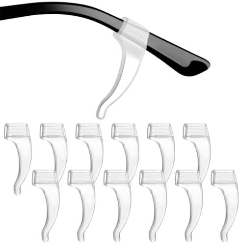 NJCXOLA Brillenhalter Ohr für Brillenbügel, 6 Paare Silikon Brille Antirutsch, Brillenbügel Überzüg, Antirutsch für Brillen, Antirutsch Halterung, Anti Rutsch Brille, Ohrbügel für Brillen