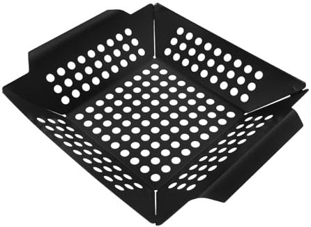 TINEASUR Outdoor-grill-backform Quadratisch Grillkorb Grillzubehör Für Outdoor-grill Camping Kochutensilien Metall Antihaftbeschichtet Leicht Zu Reinigen