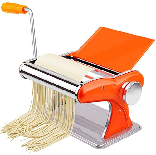 CVNIMV Máquina para Hacer Pasta casera, Manual, de Acero Inoxidable, con 8 configuraciones de Grosor Ajustables, para Hacer Fideos