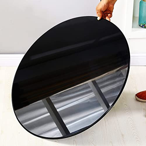 Tischplatte aus gehärtetem Glas, rund, für Terrassenmöbel, 40 cm, 50 cm, 60 cm, 80 cm, transparent, schwarz/braun, ideal für Küche, Esstisch und Couchtische