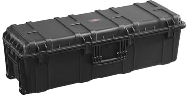 VEVOR Weatherproof Hard Case, Heavy Duty Protective Dry Box Case with Pre-Cut Foam Retractable Pull Handles for Travel, Hunt, Military, Tactical, IP67 Waterproof Case for Cameras(44.09*15.94*13.46)