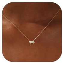 RMMD Halskette Damen Herz Kette mit Buchstaben - 18K Gold Vergoldete Hypoallergene Bubble Buchstaben Kette A-Z Anhänger mit Zirkonia Goldkette Damen Schmuck Gold Geschenk für Frauen Mädchen