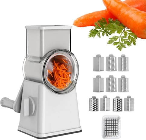 MWZBTG Käse Shredder, Rotary Käse Reibe Zerkleinerer, Rotary Kitchen Reifenmaschine Mit Griff, Manuelle Trommelreibe, Trommelreibe Geeignet Für, Multifunktionales Lebensmittelhacker, 28cm