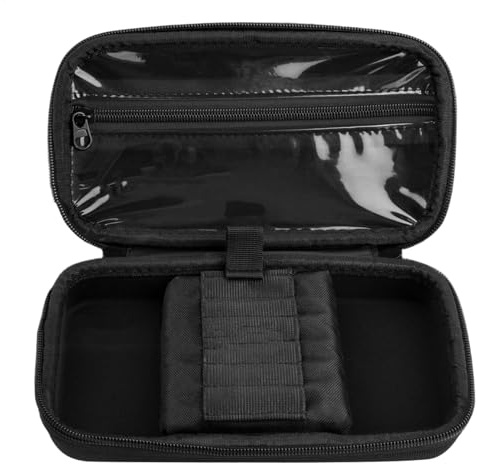 Xujuika Maleta para dardos, de 6 flechas, caja de almacenamiento de dardos, caja organizadora de dardos, para el hogar, oficina, sala de juegos, negro, 22 x 12 x 6,5 cm, Negro , ver