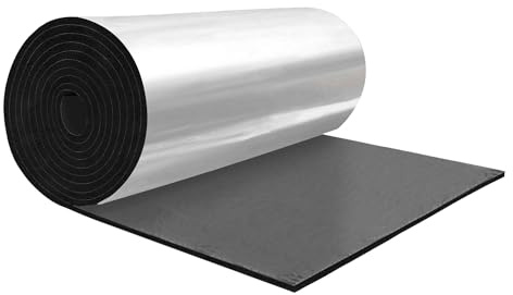 A ABSOPRO 1 Pezzi 1㎡ 15mm Tappetino Isolante Acustico Per Auto, Isolamento Termico, In Alluminio Universale Per Porte Della Vettura Schiuma a Celle Chiuse 15mm*200cm*50cm