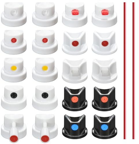 Universal Spray Can Nozzle Kit for Montana/Different Spray Cans - 20 Assorted Caps & Tips - Graffiti, Auto Repair, DIY Projects - High-Efficiency Paint Saver & Handle Attachments