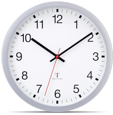 VIVILINEN Groß Wanduhr Funk Geräuschlos 40cm Funkuhr Wand Lautlos XXL
