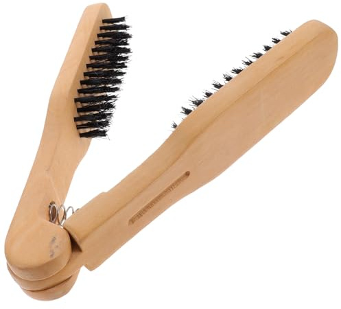 Beavorty Pettine per Chioma Setole di Cinghiale Effetto Lisciante senza Elettricità in Materiale Sintetico Colore Khaki per Chioma Lisci e Riparazione