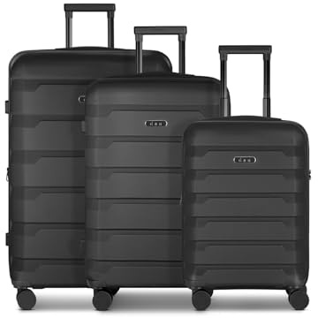 d & n Koffer-Set 3-teilig für Damen und Herren | Reise-Trolleys 48 x 30 x 76 cm aus hochwertigem, stoßfestem ABS Material | Erweiterbar & TSA Schloss| South Dakota Serie
