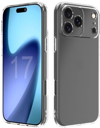 Captor Cover iPhone 17 Pro Max, Custodia Trasparente in Silicone Morbido, Anti-Ingiallimento, Flessibile e Resistente per iPhone 17 Pro Max Cover (Bordi Rialzati e Protezione Fotocamera)