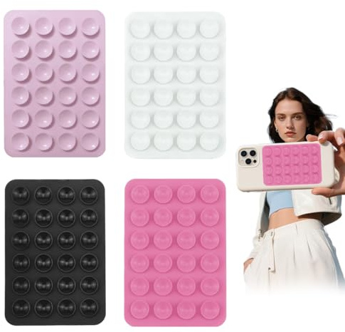 JUGUTA Ventouse Telephone 4 Pièces Support Silicone 8Cm X 5.5Cm pour Miroir Douche Selfies Mains Libres