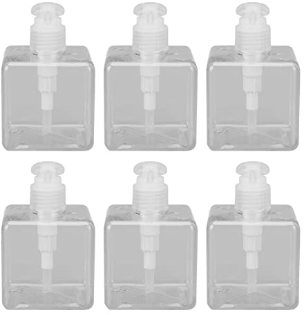 6 pc bottiglie di pompa trasparente 250 ml a quadrat piatto a quadrat trasparente bottiglie di distributore di lozioni riciclabili