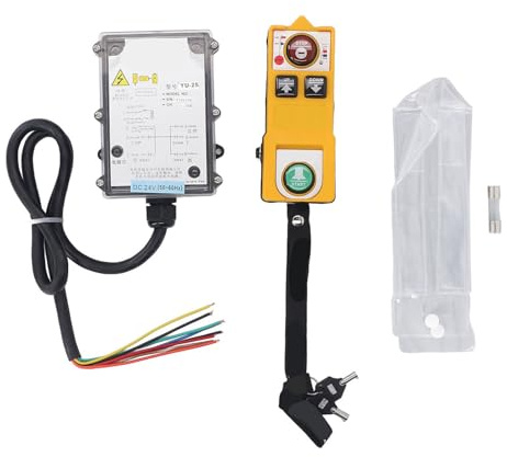 TOOLSGO Industrial Wireless Crane Remote Control Water Proof Shockproof Electric Lift Hoist Transmitter and Receiver with Lock for Conveyors CNC Machines