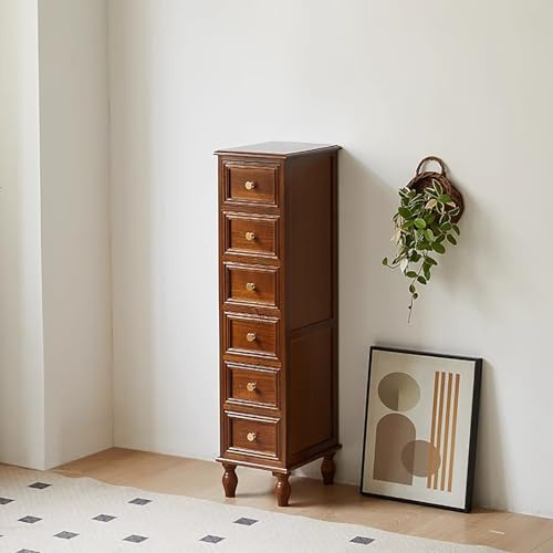 Cassapanca multifunzionale pieghevole con tavolo e cassettiera da fattoria a 6 ripiani, sottile e stretta, con 4 piedini in legno massello, grande capacità, ideale per risparmiare spazio