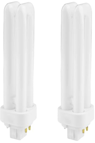 4 Pin G24q-1 Light Bulbs,13W Compact Fluorescent Lamp Warm White 2700K CFL 2U Double Turn Tube Energy Saving Light Bulbs 850LM PLC Non-Dimmable 220-240V for Bathroom Corridor Bedroom Kitchen 2 Pack