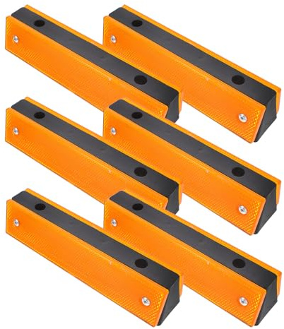 FRCOLOR 6 pièces Lot de Panneaux Signalisation Routière Réfléchissants Double Face Jaune pour Sécurité Tunnel et Clôture Marqueurs Durables Haute Visibilité Jour et Nuit