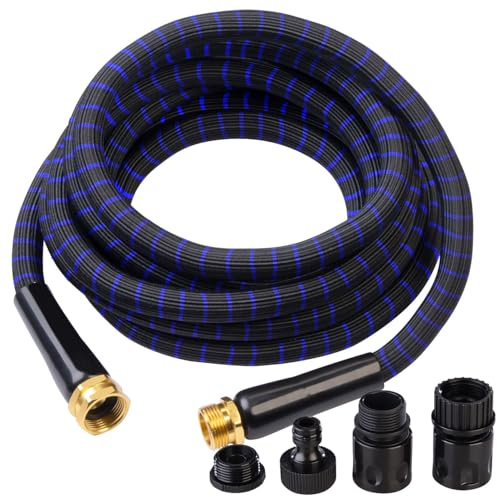 Semptec Urban Survival Technology Wasserschlauch: Dehnbarer Druckwasserschlauch mit Klickverbinder, 2,5 bis 5 m (Wasserschlauch 1 Zoll, Camping-Ausrüstung, Wohnmobil)