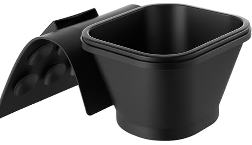 Hair Dye Mixing Bowl with Suction Cup Holder – Hands-Free Toning Tub for Salon Sink or Home Basin, No-Spill Color Mixing Bowl for Stylists and DIY Hair Coloring- Black