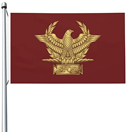 Bandiera Da Giardino Gold Roman Imperial Eagle Bandiere Decorative Durevole Bandiera Da Cortile Lavabile Garden Flag Per Feste Esterno Festival 90X152CM