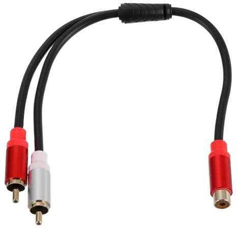 QUARKZMAN 1ft Câble Diviseur RCA Pour Subwoofer Amplificateur Home Theater | 1 RCA Femelle Vers 2 RCA Mâle Adaptateur Diviseur Y Câbles Audio Vidéo AV Stéréo