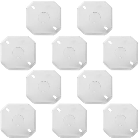 IWOWHERO 10pcs Octagon Electrical Box Cover Plates with 20 Screws, Metal Flat Junction Box Blank Cover for Home and Workshop Wiring Projects and Electrical Renovations