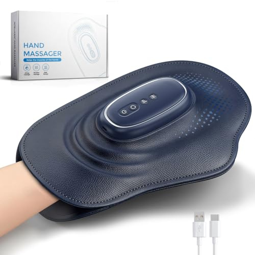 Handmassagegerät mit Wärme & Kompression zur Schmerzlinderung für Arthritis | Schmerzlinderung für Karpaltunnelsyndrom-Linderung, 3 Massage 3 Temperaturen, 3 presse, Geschenke für Damen Herren