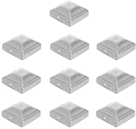 iplusmile Galvanised Fence Post Caps 6X6 Inch Iron Covers 10 Pack for Outdoor Decking Fencing and Garden Border Posts
