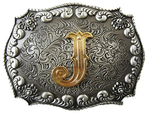 Western Cowboy Cowgirl original brev bältesspänne lager i US Gurtelschnalle (brev J)