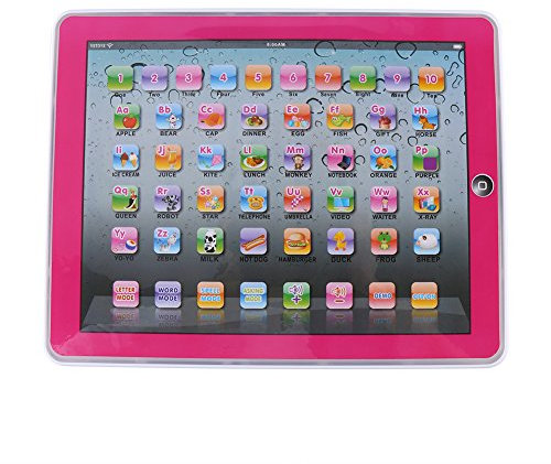 Fdit Lerncomputer Laptop Elektronisches Pädagogisch Kinder Tablet für Baby Kinder zu Lernaktivitäten für Buchstaben Wörter Zahlen oder Kleinkinder(Rosa)