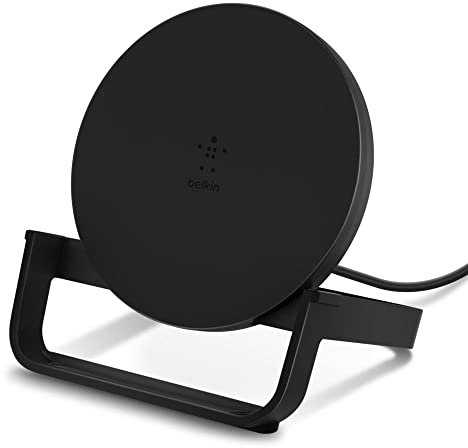 Belkin BoostCharge Wireless Charging Stand 10W (Qi-Certified Fast Wireless Charger for iPhone, Samsung, Google, more), Black