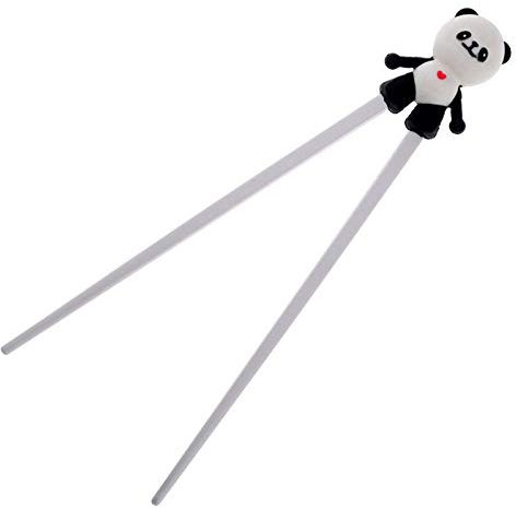 Silicón de 1 par lindo panda de la historieta regalos Formación for el alumno ayudante Palillo niños vajilla china Palillo Helper