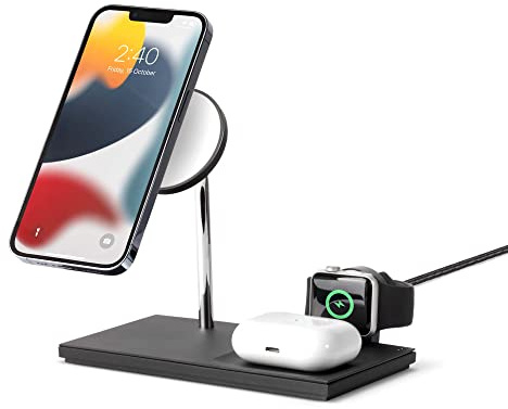 Native Union Snap 3-in-1 Magnetisches kabelloses Ladegerät - Für iPhone Air, 17, AirPods Pro & Apple Watch - Abnehmbarer Watch-Puck mit USB-C-Anschluss - Einstellbarer Winkel & Diskrete LED-Anzeige