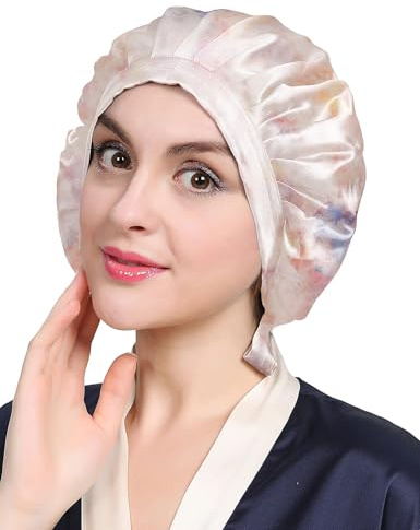 LilySilk 100% Maulbeerseide Schlafmütze Seidenhaube zum Schlafen Nachtmütze mit elastischem Band für alle Haartypen