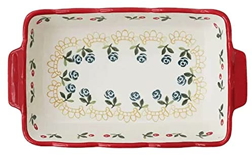 LUCBEI Lasagnera Teglia da Forno in Ceramica, teglia Antiaderente con Manici, teglia Rettangolare for Lasagne for Cucinare, Cucina, Cena con Torte, Banchetti e Uso Quotidiano Teglie da Forno