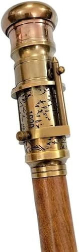 Dollond London 1920 Teleskop-Kompass aus Messing, graviert, mit Spyglass-Griff, Steampunk-Gehstock, handgefertigtes Geschenk