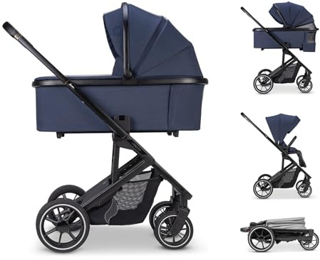 Osann Passeggino Navetta Duo Juntos Sistema Combinato - Leggero e compatto - Reversibile - Aerato - Parapioggia anti pioggia - Fronte Mamma - Fronte Mondo (Cobalt Blu)