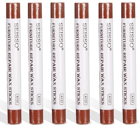SEISSO Holzwachs Füllstab Möbel Reparatur Wachs Füller Stock Ausbessern Wachs Farbe Stifte für Kratzer,Tische,Löcher Boden,usw 6 Stück