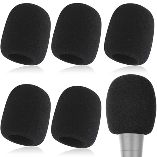 5 Pcs Housses de Microphone en Mousse, Housse en Mousse Noire pour Microphone à Main, Bonnette de Protection pour Microphone de Qualité Supérieure pour Microphones Sans Fil