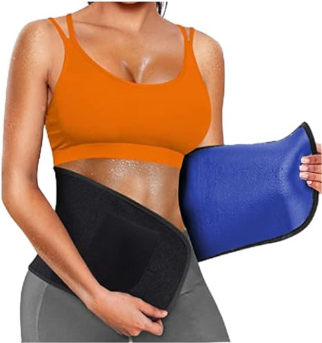 Weyot Bauchweggürtel Damen Und Herren, Fettverbrennung Abnehmen Saunagürtel, Schweißband, Taillentrainer Bauchkontrolle Sauna Bauchweggürtel,M,Blue
