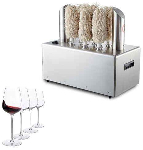 BDJSN Lucidatrice elettrica per Bicchieri da Vino, Asciugatrice per Bicchieri Commerciale con riscaldatore, Lavatrici Professionali per Panni lucidanti, Spazzola per Pulizia vetreria per cucine, Bar