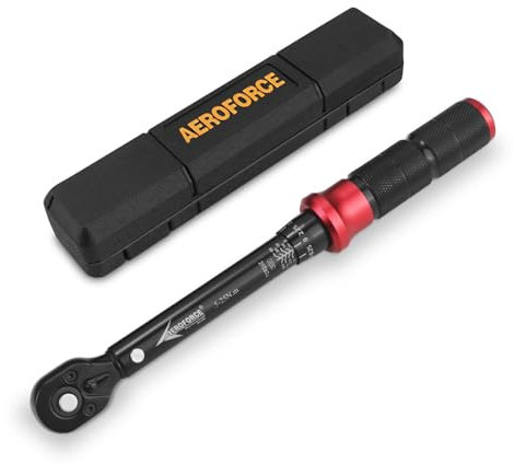 AEROFORCE 1/4-Zoll Drehmomentschlüssel (5–25 Nm),72-Zahn-Ratsche mit Doppelrichtungs-Umschaltung,Präzisionskalibriert für Fahrräder & Heimwerkerarbeiten