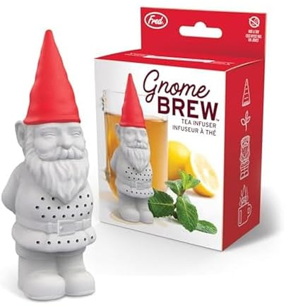 Genuine Fred GNOME Brew Tea Infuser, Cute Garden Gnome Design- for Loose Leaf Tea, Flexible, Easy to Clean Silicone, Fun Gift for Tea Lovers, Clever Kitchen Gadget