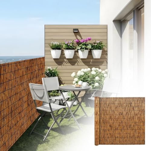 Natürlicher Schilfzaun Bambus-Sichtschutz Für Den Garten, Schilfrohrmatte Für Den Außenbereich, 50 X 500 Cm 80 X 1000 Cm 90 X 900 Cm 100 X 800 Cm 110 X 700 Cm Individuell Anpassbar(60x600cm(2.0x19.7FT