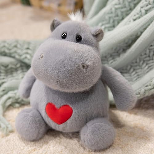 AQCQDQ Die Ameise Und Das Nilpferd Plüschtier, Simuliertes Tier Plüschtier, Realistische Nilpferd Plüsch Spielzeug Für Wilde Tiere, Kinderspielzeug Für Jungen Und Mädchen (25 cm,Nilpferd-grau)