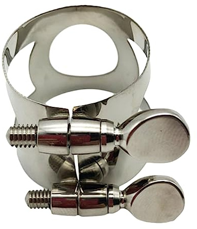 Ligadura Niquelada Plata de Doble Tornillo para Clarinete Agudo | Abrazadera Clarinete Sib, de Boquilla de Cobre, para Clarinete Accesorios y Dobles