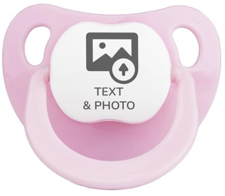 Wanapix | Personalisierte Baby-Schnuller | Silikonsauger für Neugeborene | 0–6 Monate | Anatomische Schnuller BPA- und Phthalatfrei | 100 % Personalisiert Rosa